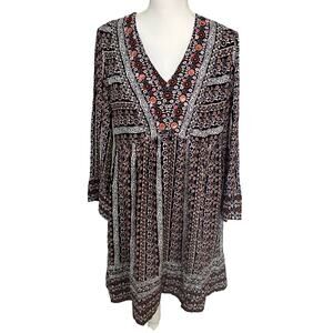 Maeve Anthropolgie Naomi embroidered beaded tunic boho dress size S